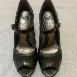 Sofft open toe Mary Jane heels